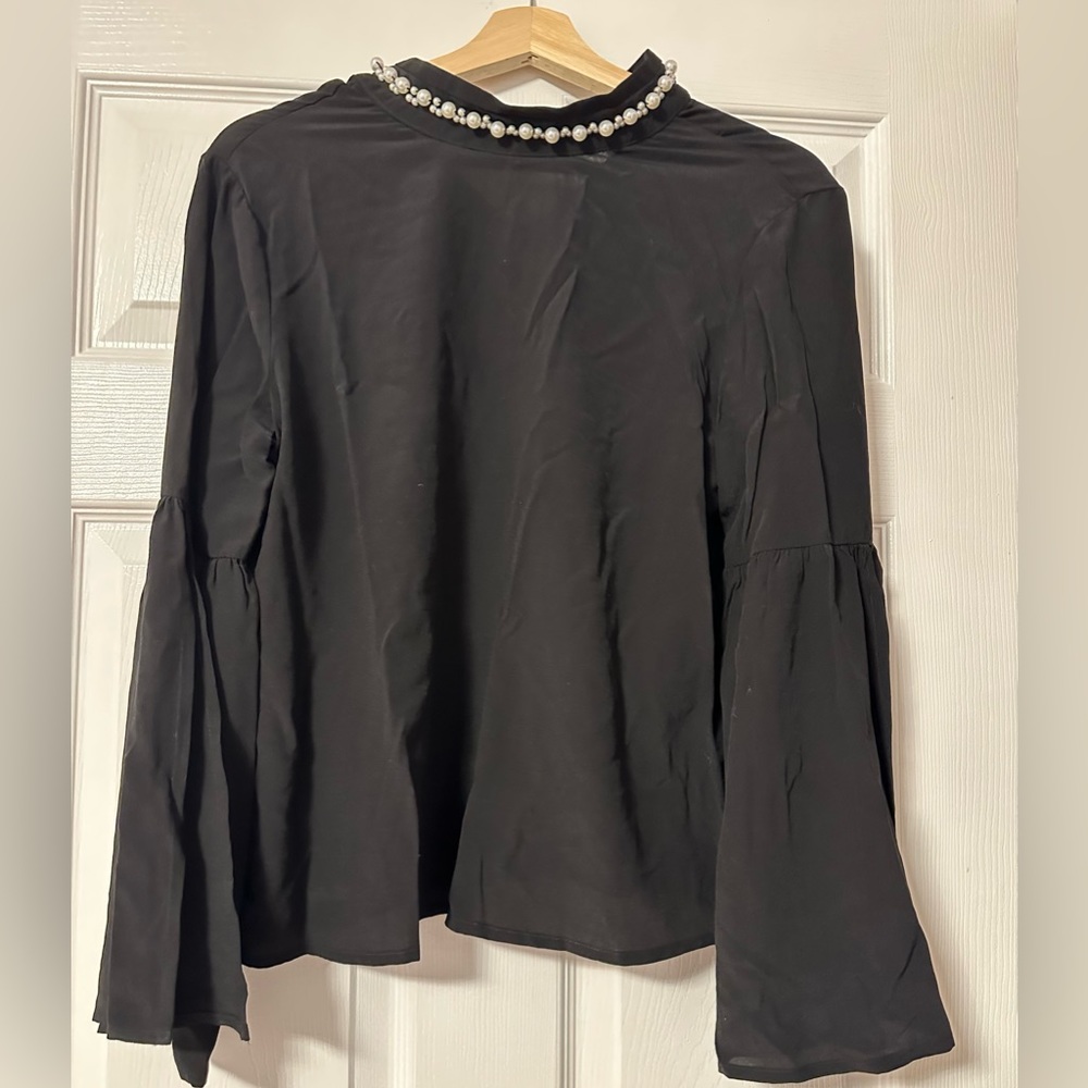 Zara chiffon long sleeve with pearls
